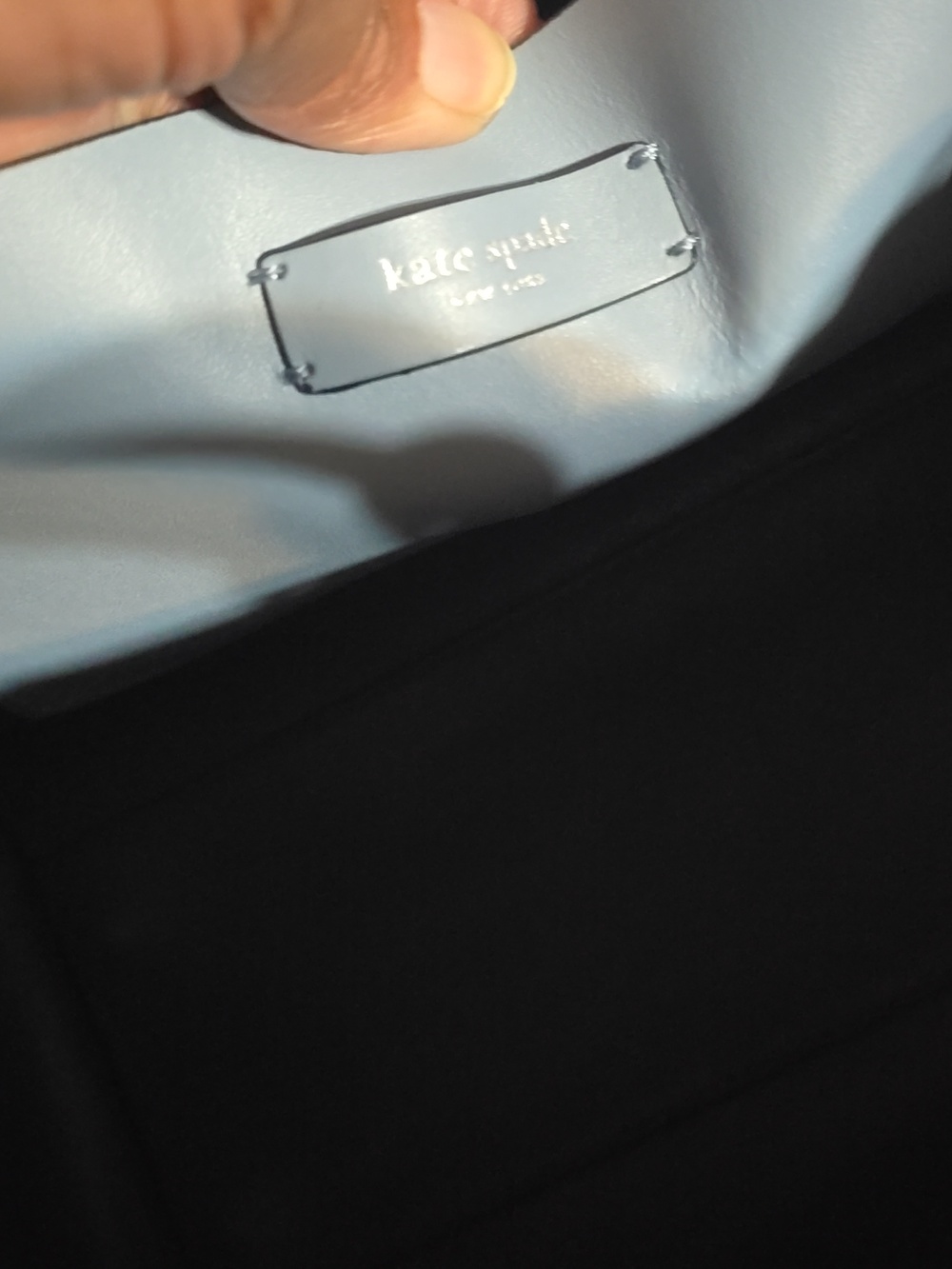 kate spade Scalloped Edge Light Blue Leather Satchel - Picture 6 of 6